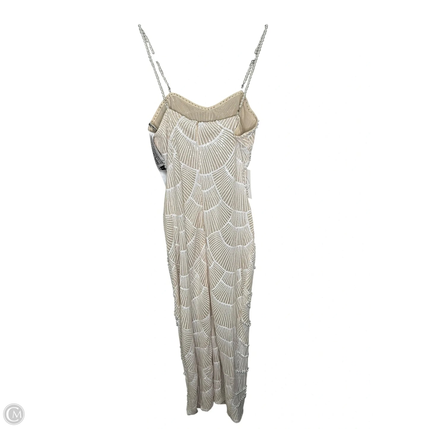 Dress Party Long By Clothes Mentor In Tan & White, Size: M
