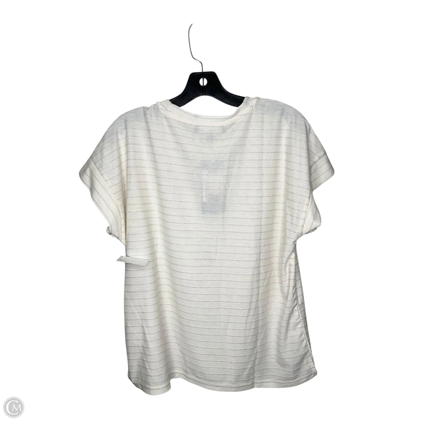 Top Short Sleeve By Ellen Tracy In Cream, Size: L