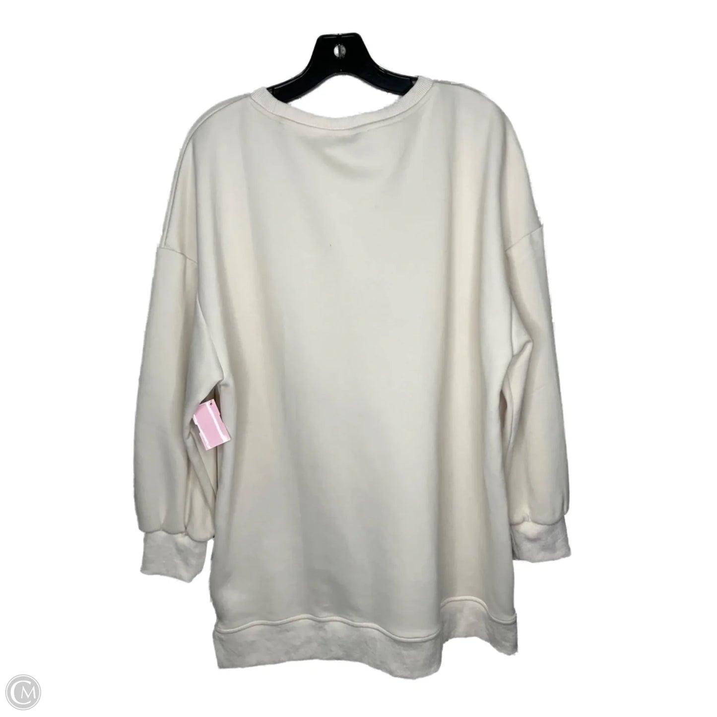 Sweatshirt Crewneck By Clothes Mentor In Cream, Size: Xl