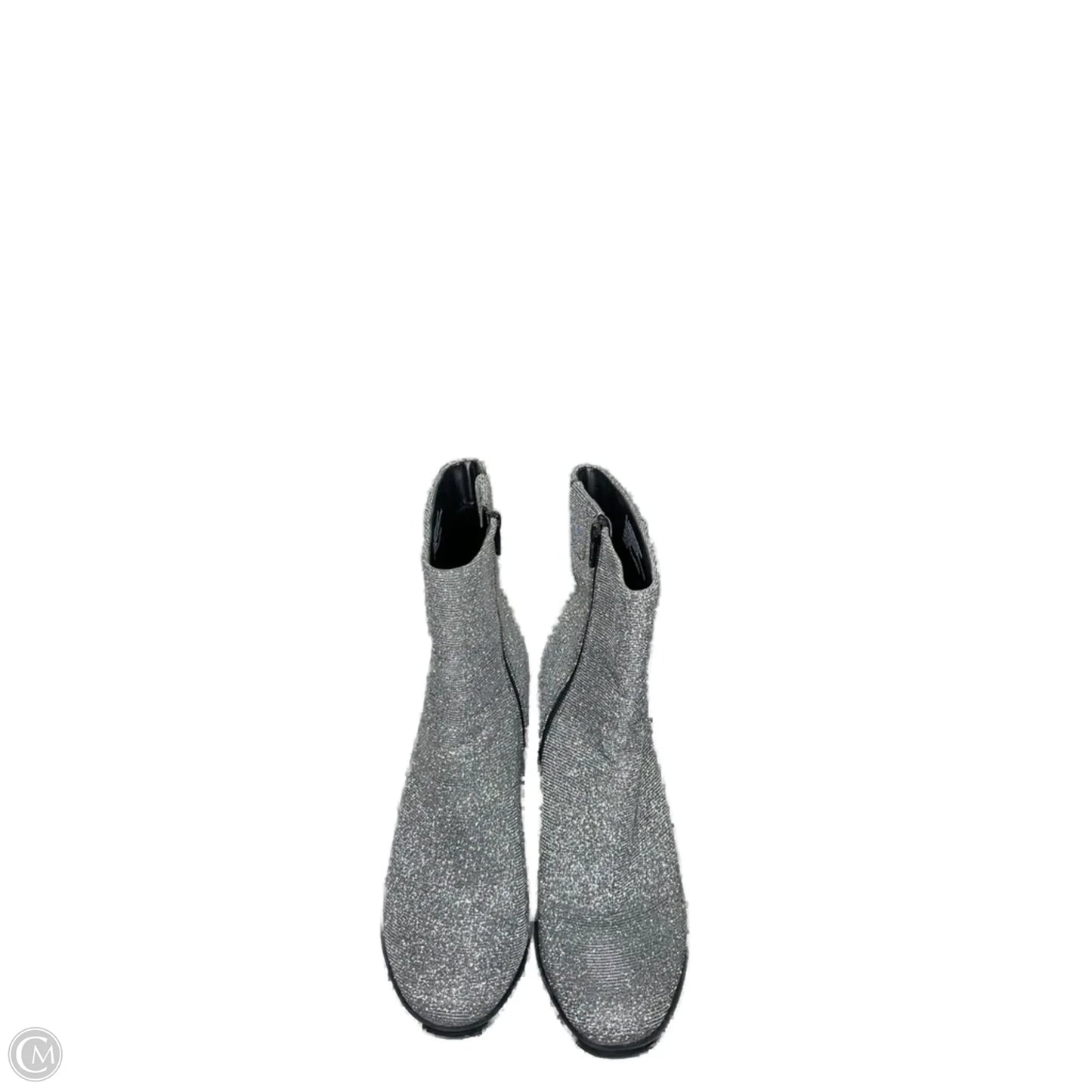 Boots Ankle Heels By Clothes Mentor In Silver, Size: 9