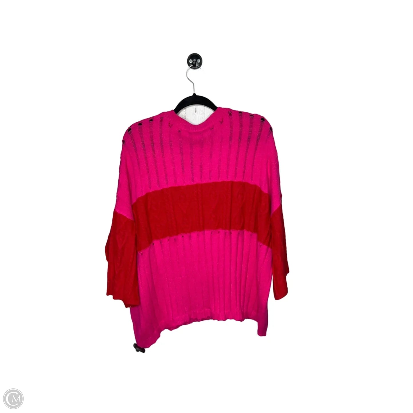 Sweater Short Sleeve By Jodifl In Pink & Red, Size: M