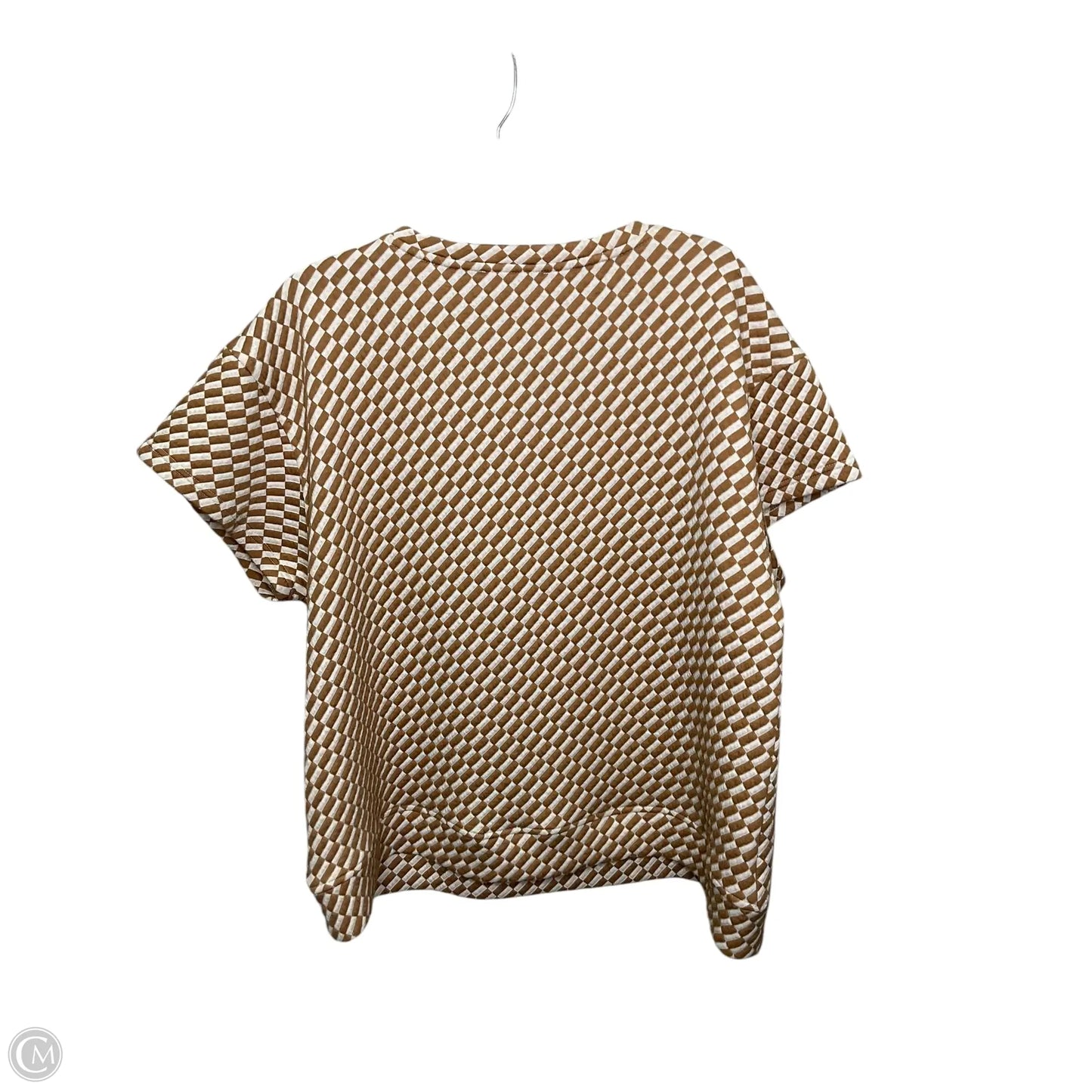 Top 2pc Short Sleeve By Clothes Mentor In Brown & Cream, Size: L