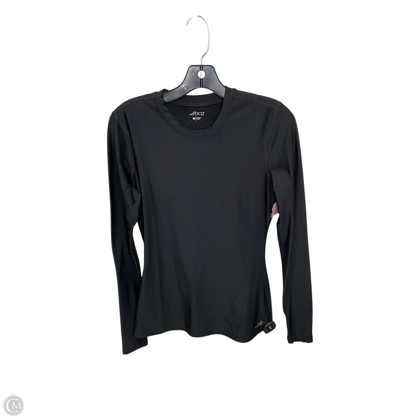Athletic Top Long Sleeve Collar By Bcg In Black, Size: M