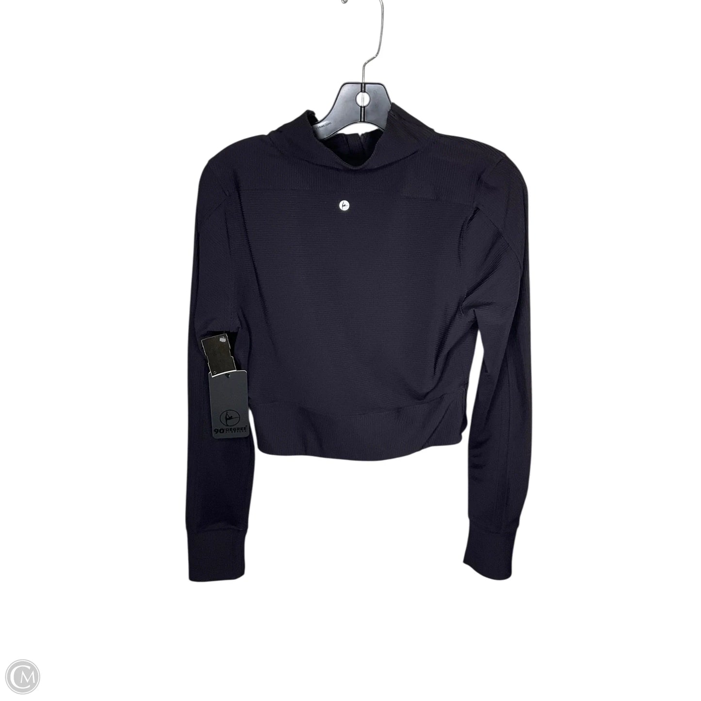 Athletic Top Long Sleeve Collar By 90 Degrees By Reflex In Black, Size: L