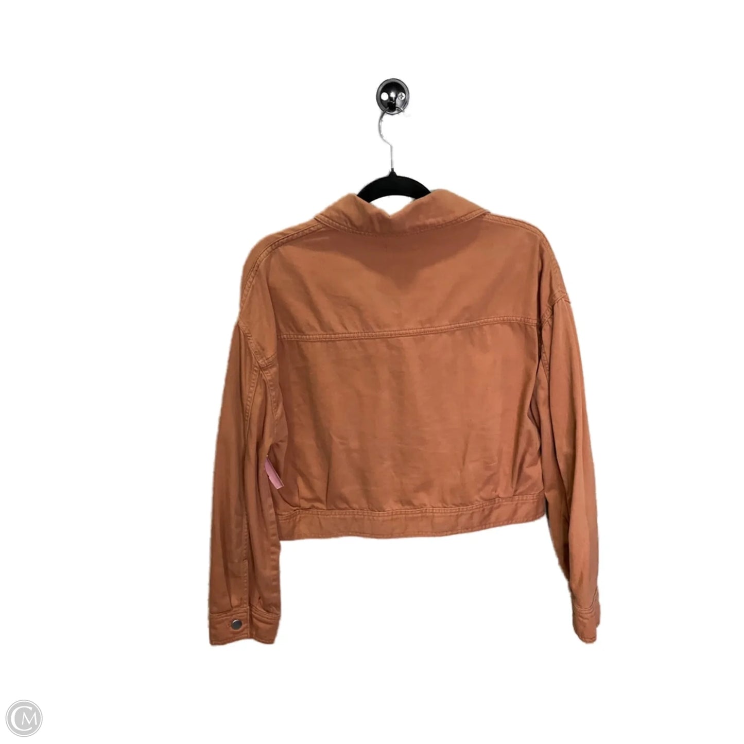 Jacket Denim By Topshop In Orange, Size: 8