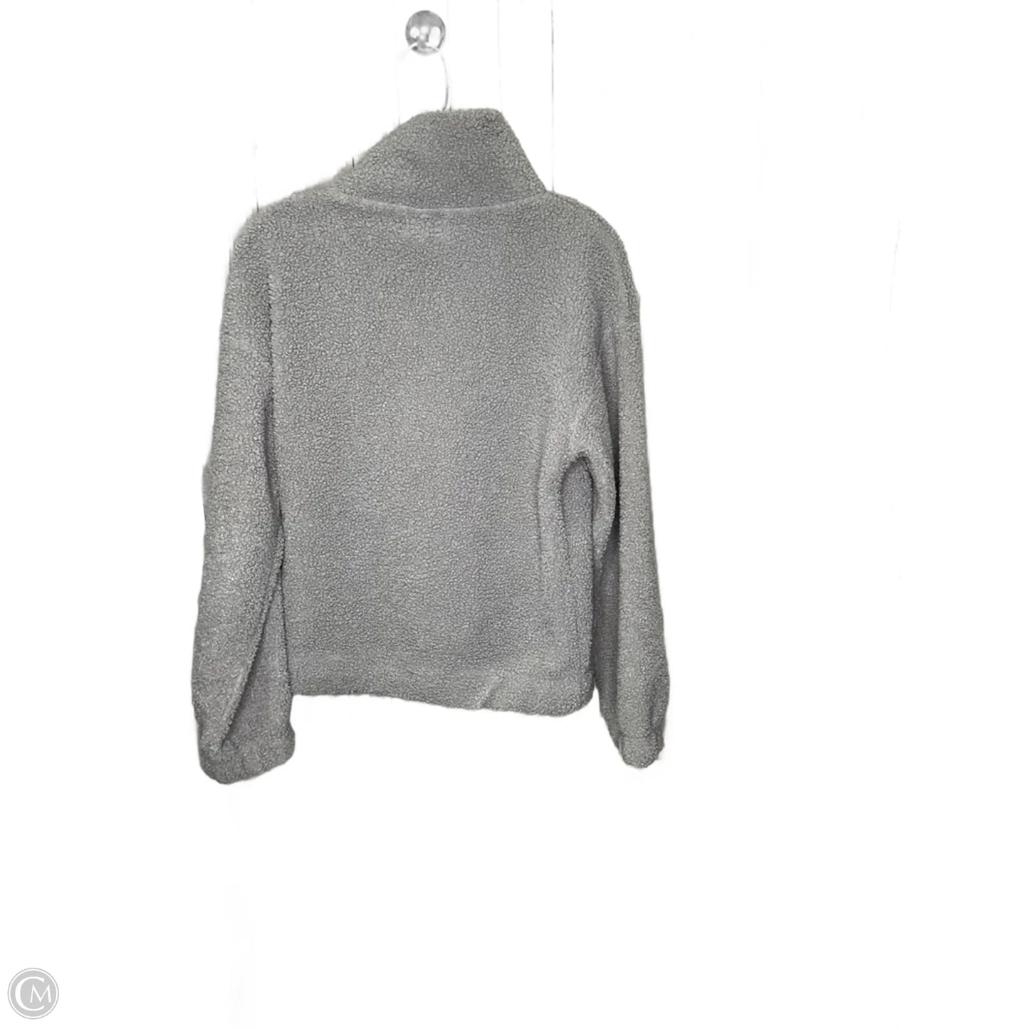 Athletic Top Long Sleeve Collar By Simply Southern In Grey, Size: S