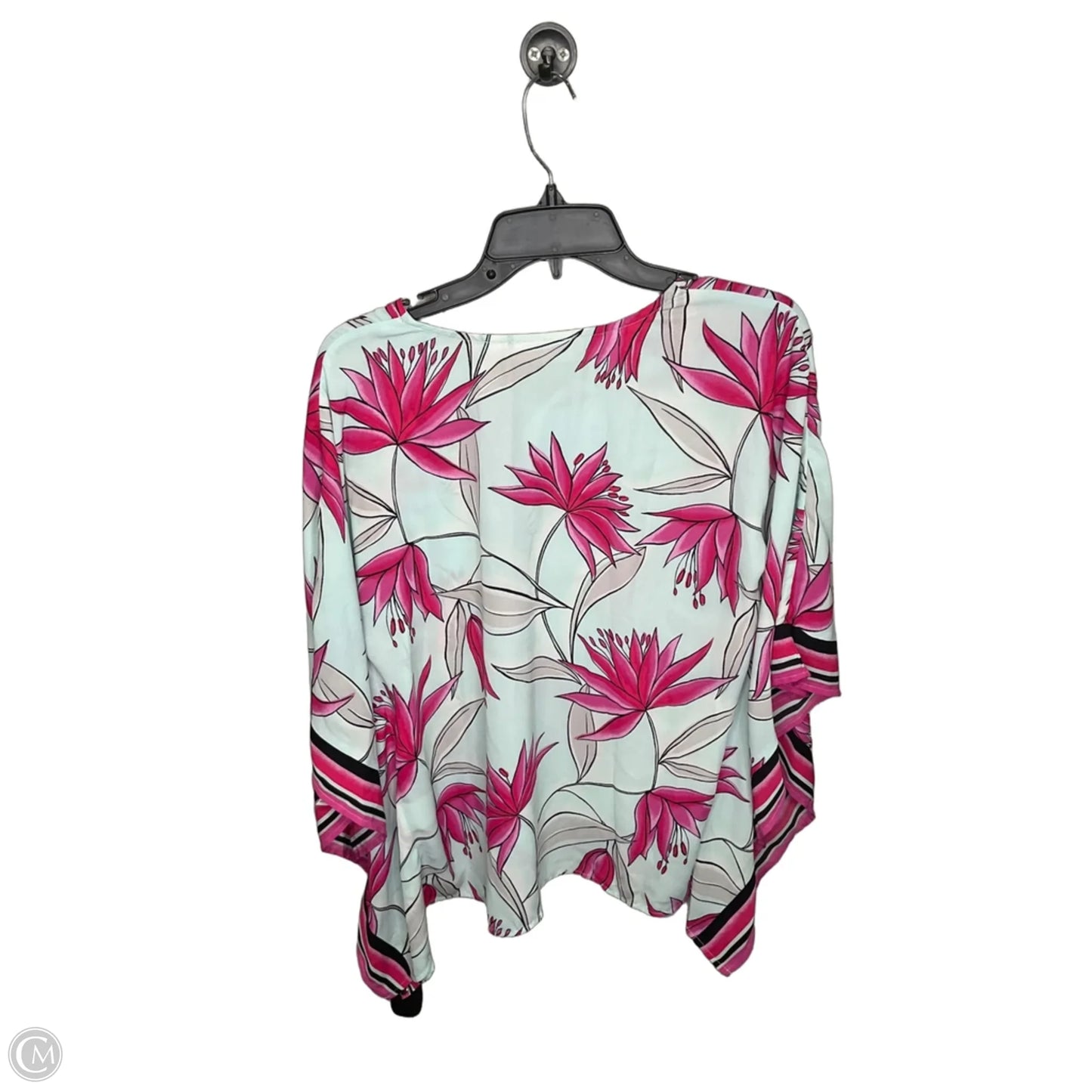 Top Short Sleeve By Belle By Kim Gravel In Blue & Pink, Size: Xs