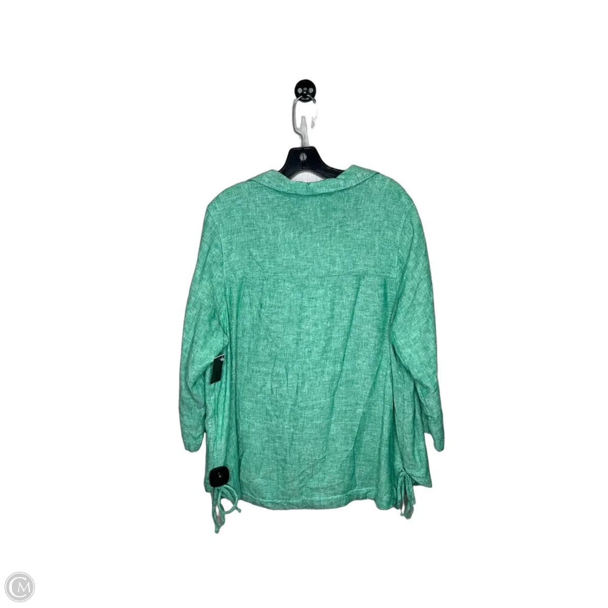 Top 3/4 Sleeve By Isaac Mizrahi In Green, Size: 1x