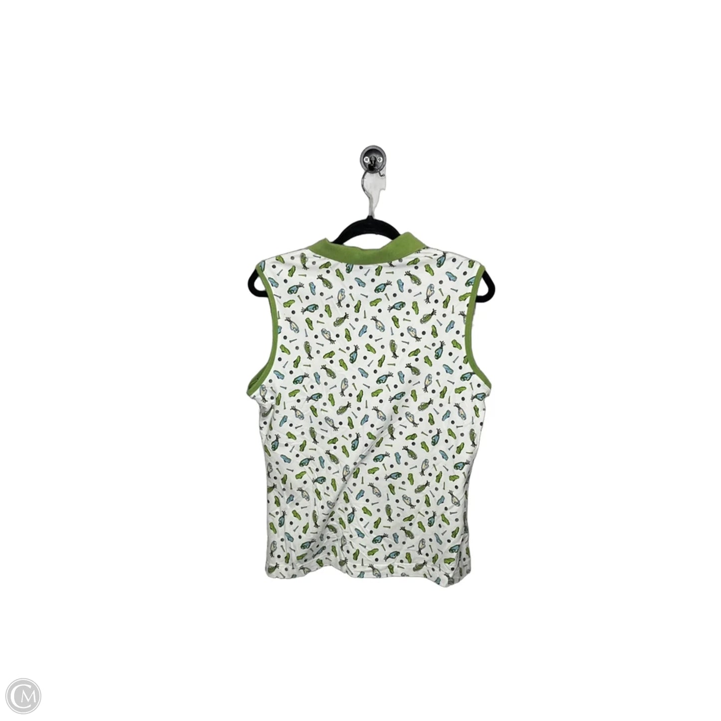 Athletic Tank Top By Clothes Mentor In Cream & Green, Size: Xl