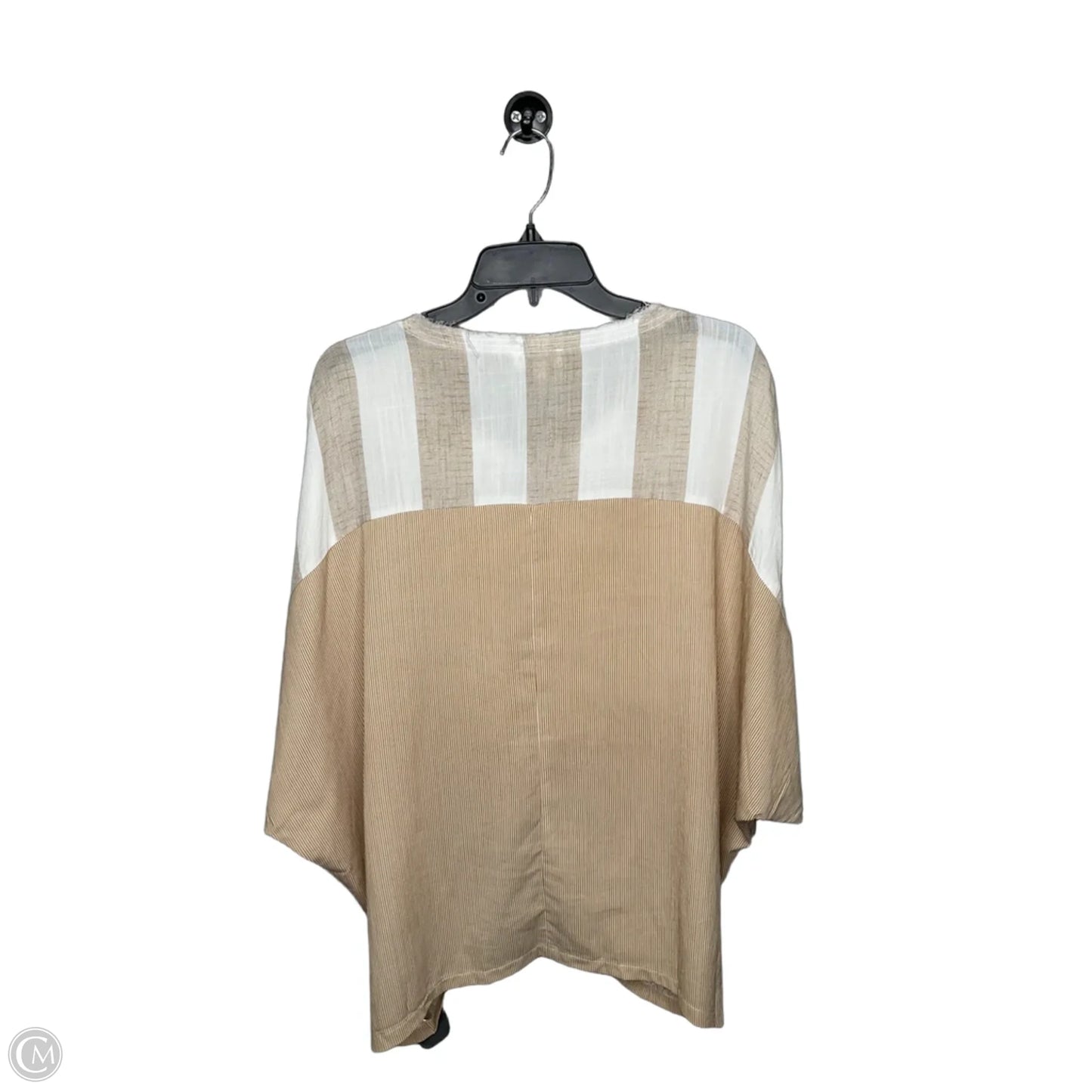 Top Short Sleeve By Umgee In Striped Pattern, Size: L