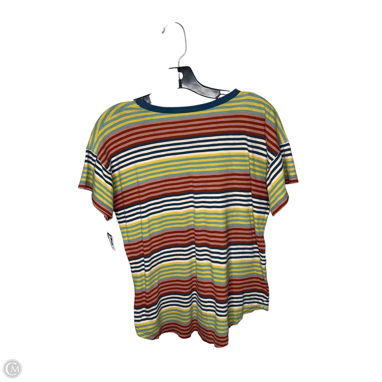 Top Short Sleeve By Madewell In Striped Pattern, Size: M
