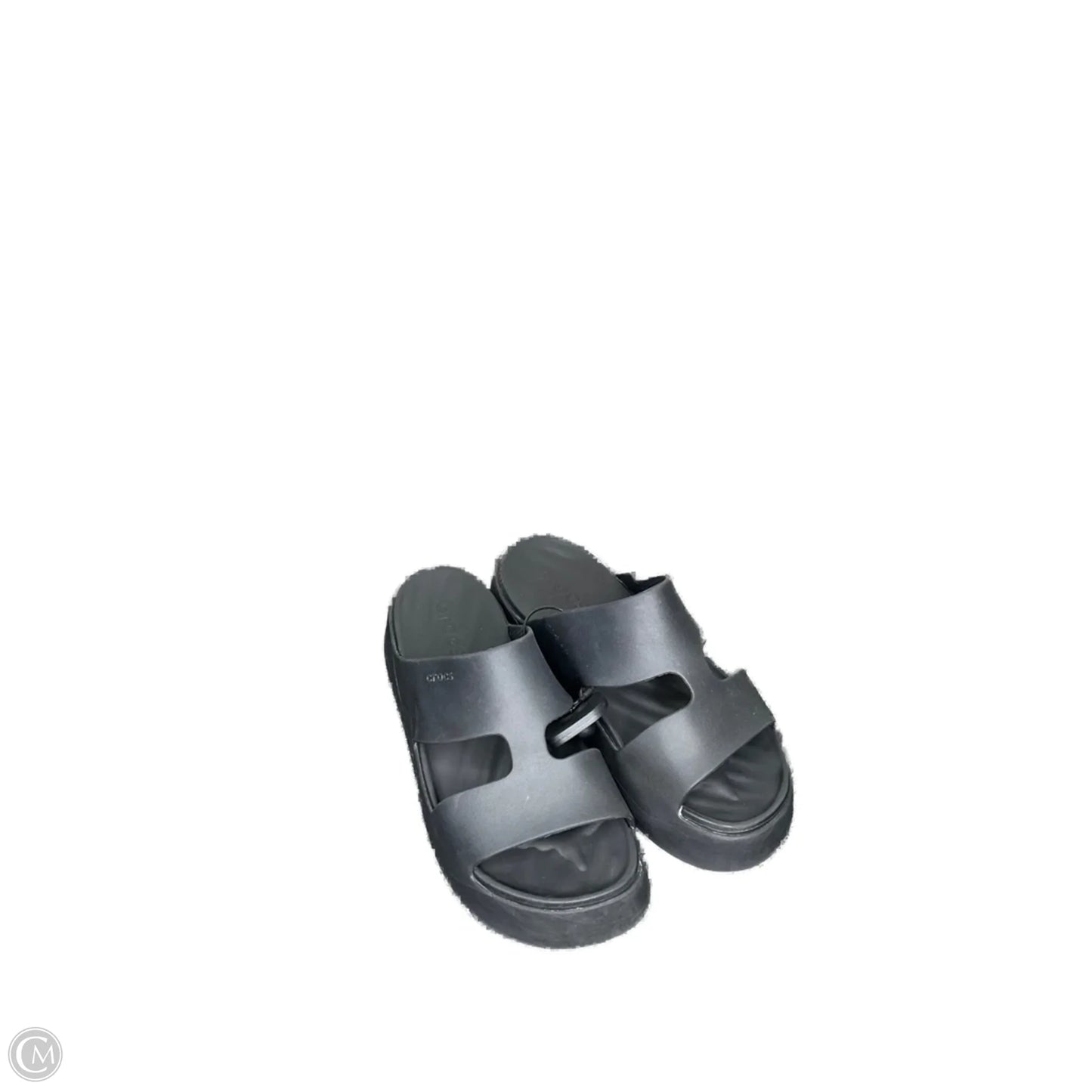 Sandals Heels Platform By Crocs In Black, Size: 9