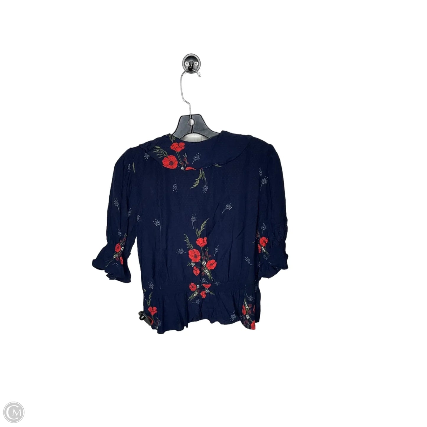 Blouse 3/4 Sleeve By Joie In Navy, Size: M