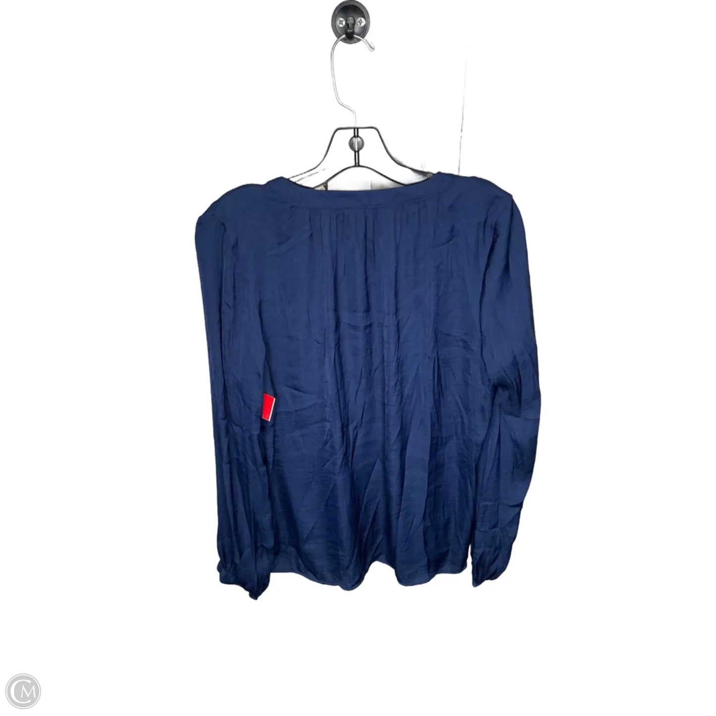 Blouse Long Sleeve By Jennifer Lopez In Navy, Size: L