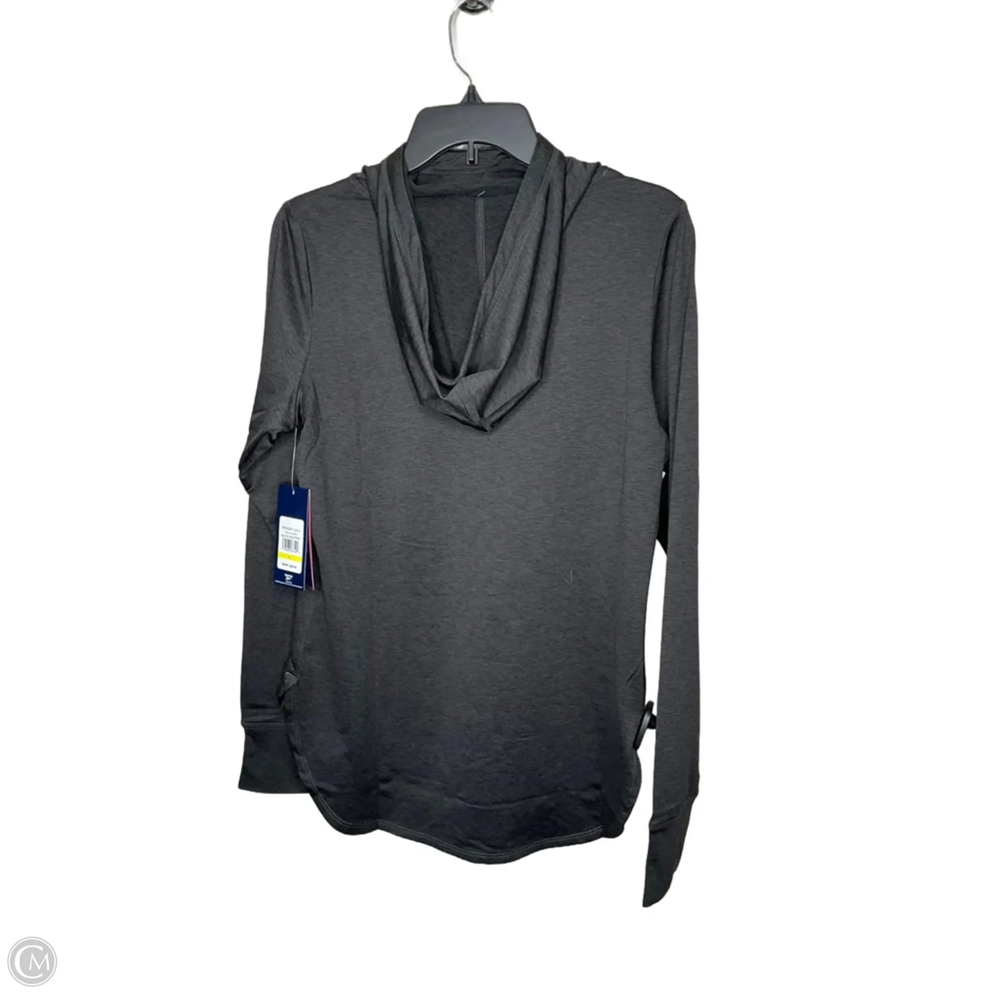 Athletic Top Long Sleeve Hoodie By Reebok In Grey, Size: L