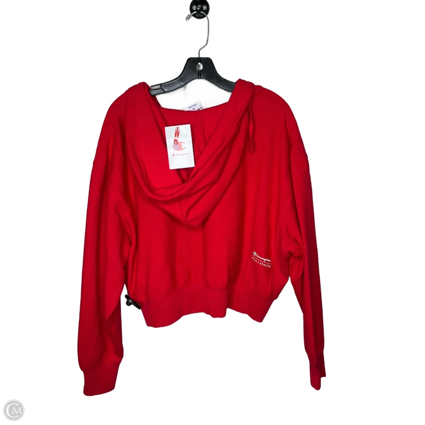 Sweatshirt Hoodie By Champion In Red, Size: M