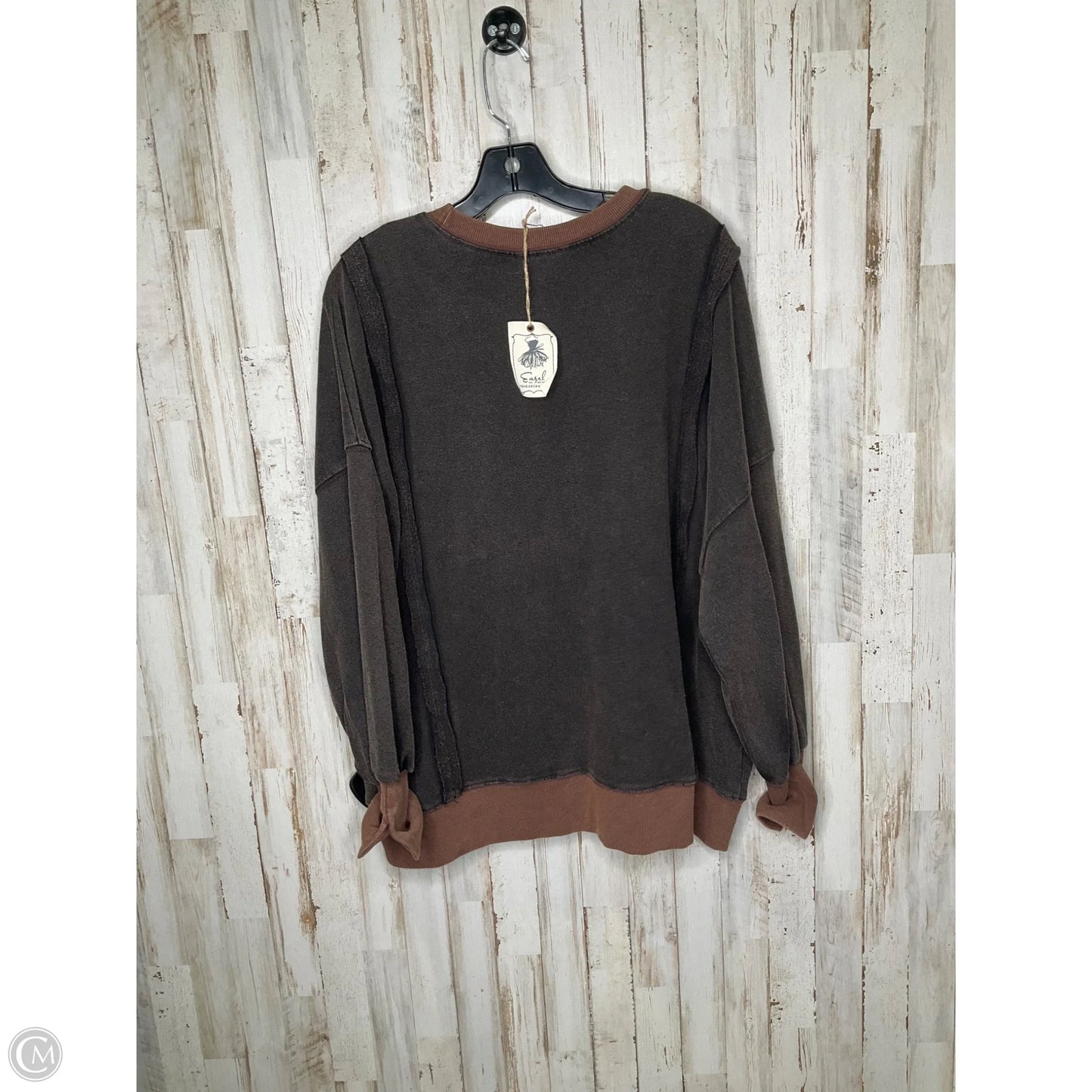 Sweatshirt Crewneck By Easel In Brown, Size: S