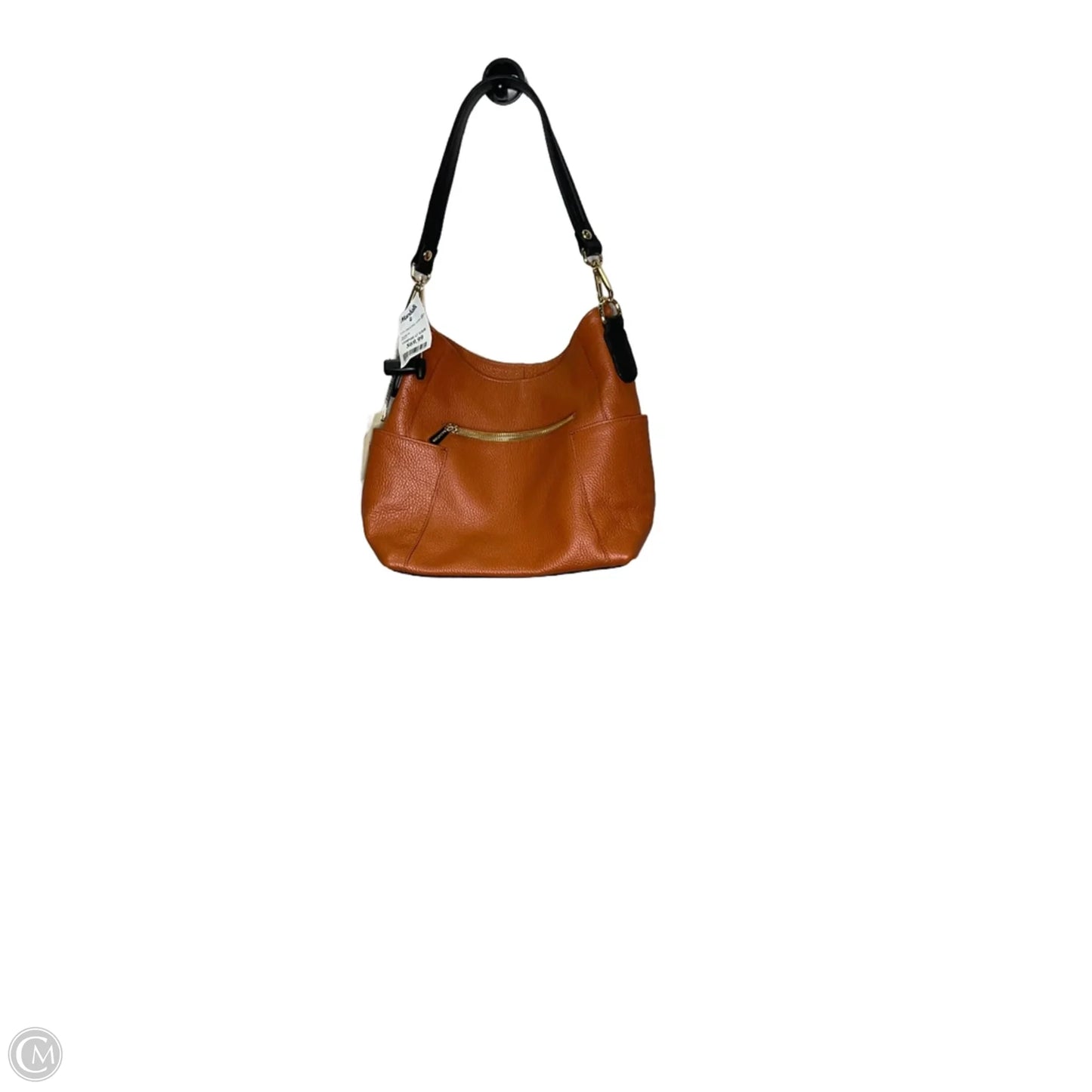 Handbag Leather By Valentina, Size: Medium