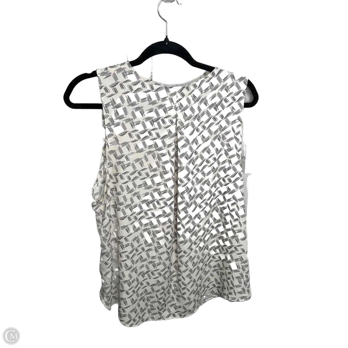 Top Sleeveless By Banana Republic In Cream & Green, Size: L