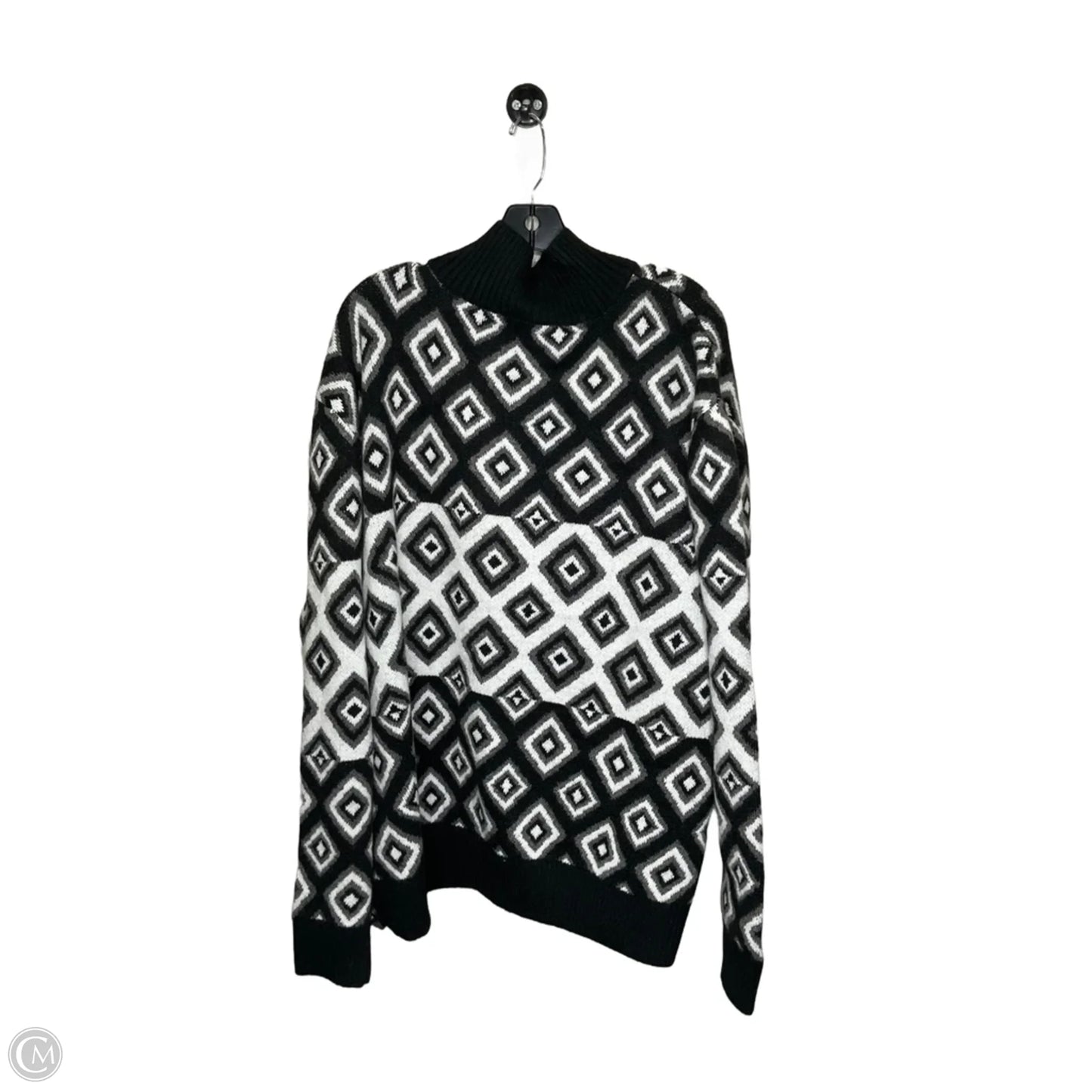 Sweater By Clothes Mentor In Black & White, Size: 2x