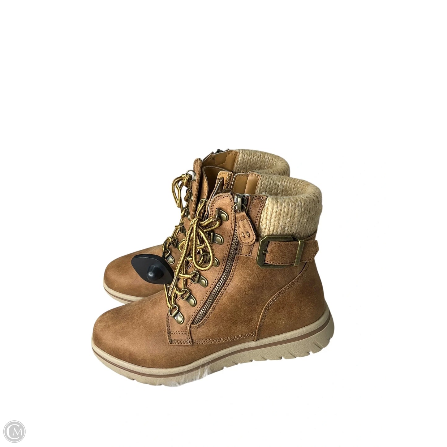 Boots Ankle Flats By Clothes Mentor In Brown, Size: 8.5