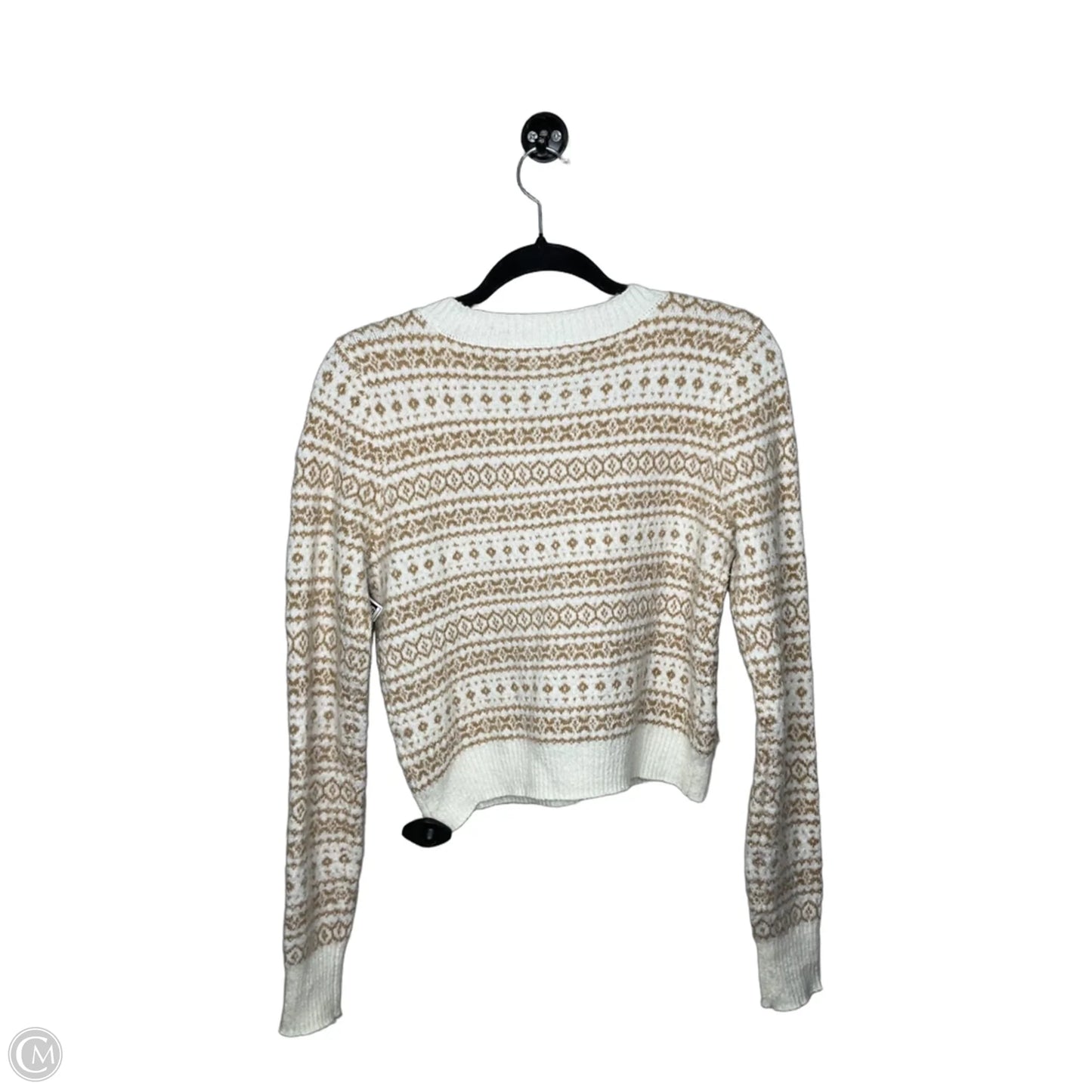 Sweater By American Eagle In Brown & Cream, Size: S