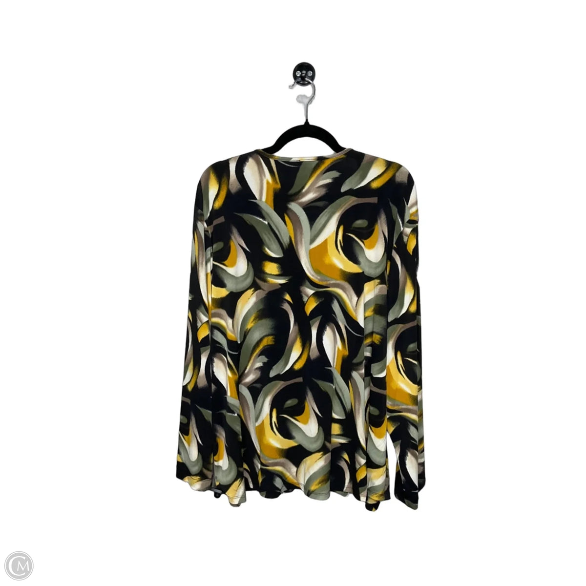 Top 3/4 Sleeve By Southern Lady In Black & Yellow, Size: 1x