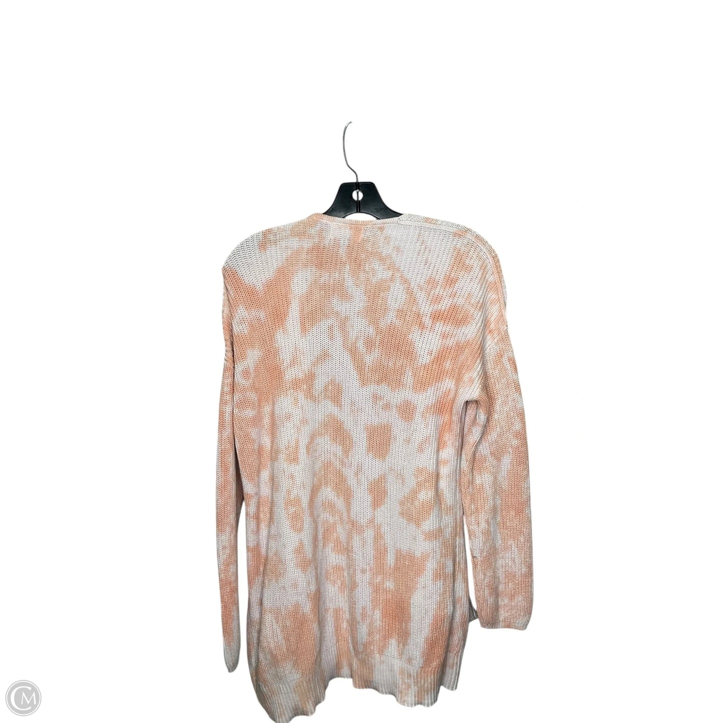 Cardigan By Clothes Mentor In Orange & White, Size: S