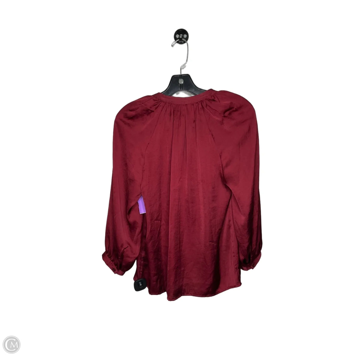 Blouse 3/4 Sleeve By Lucky Brand In Maroon, Size: Xs