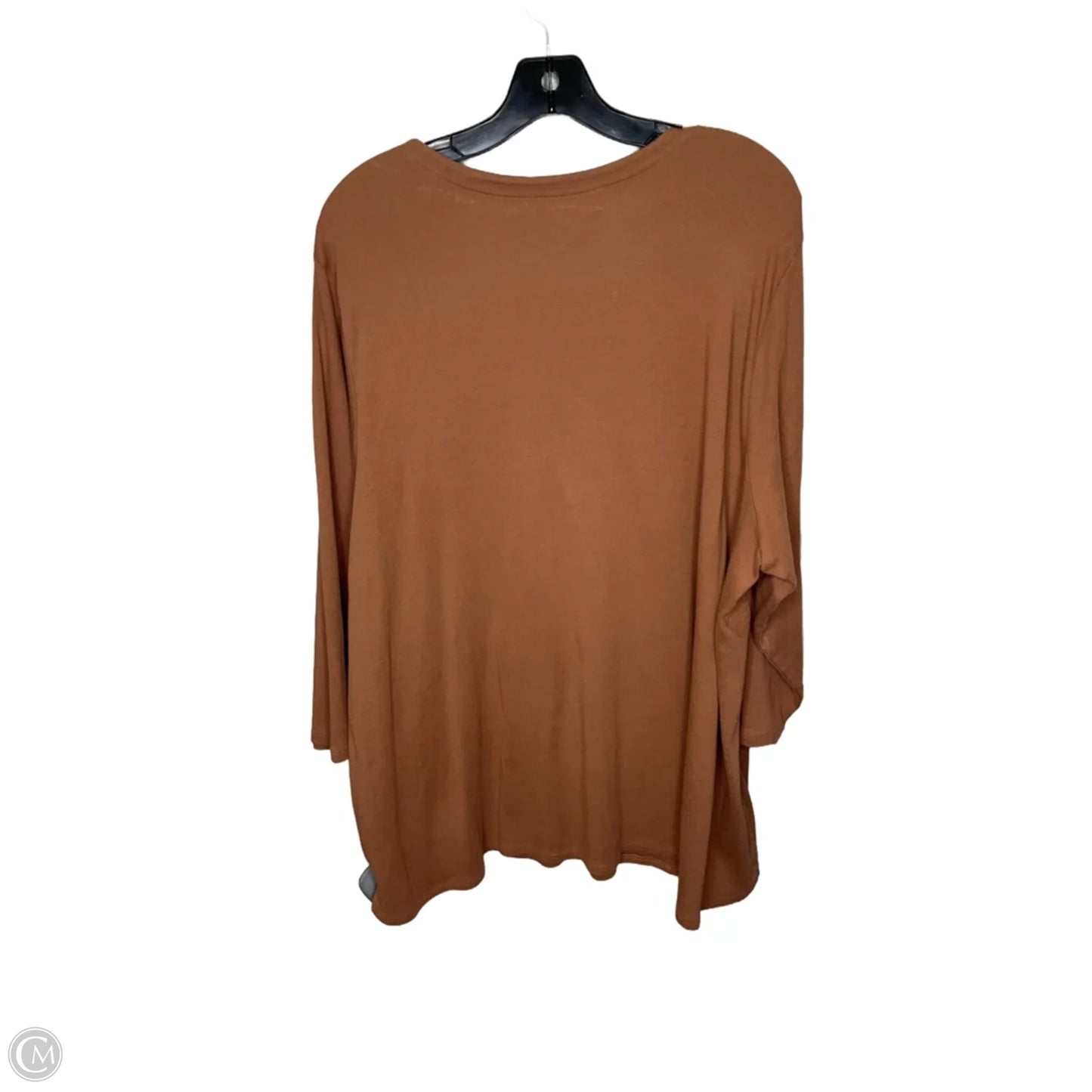 Top 3/4 Sleeve Basic By J. Jill In Brown, Size: 3x