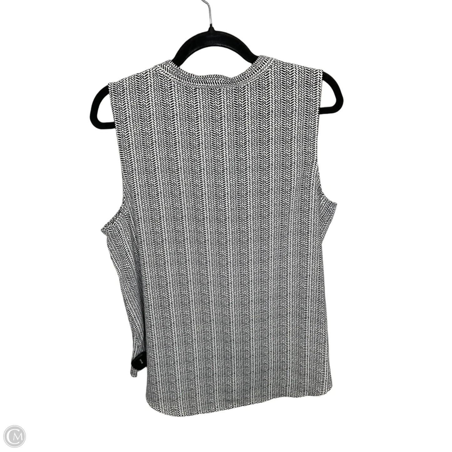 Top Sleeveless By Croft And Barrow In Black & White, Size: L