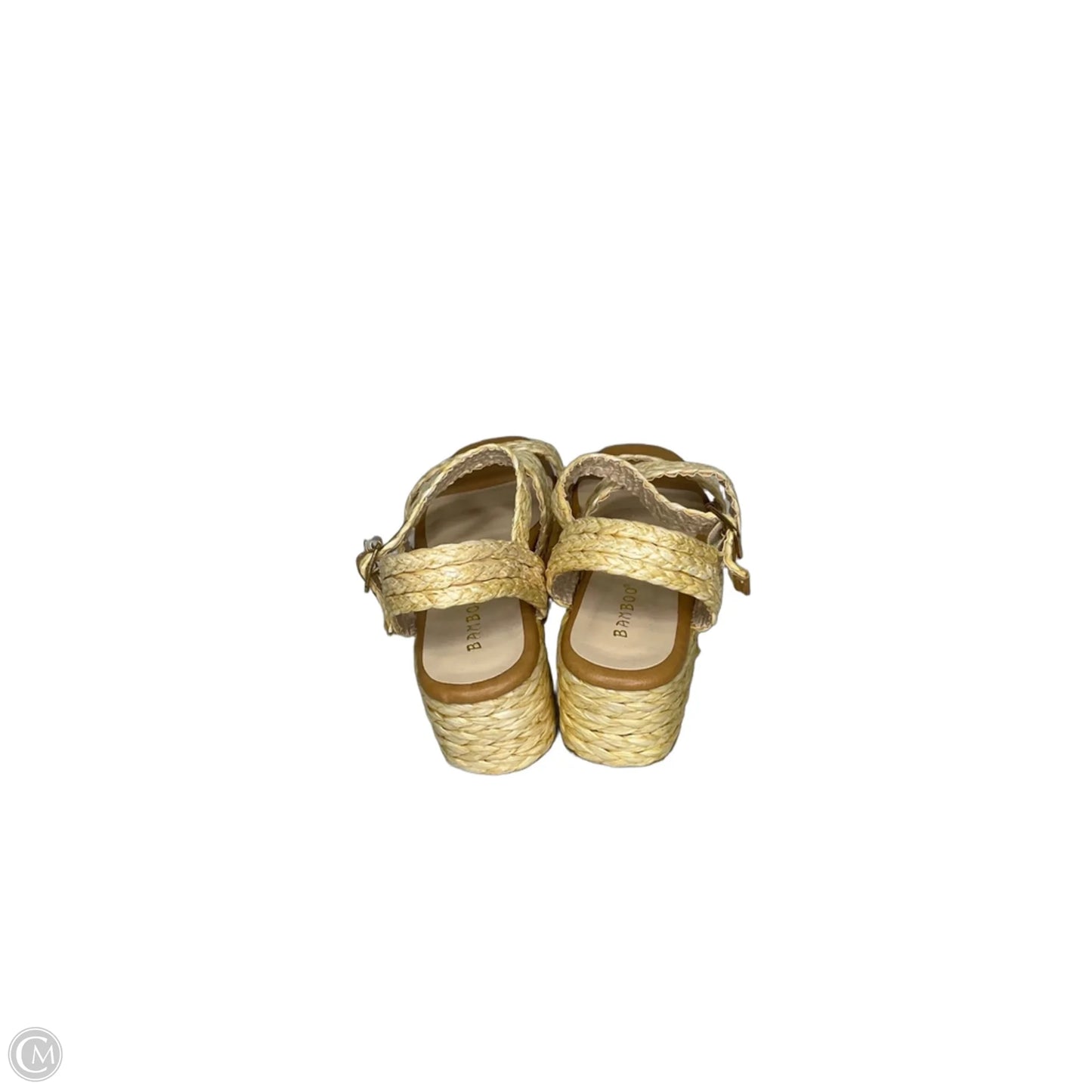 Sandals Heels Platform By Bamboo In Beige, Size: 5.5
