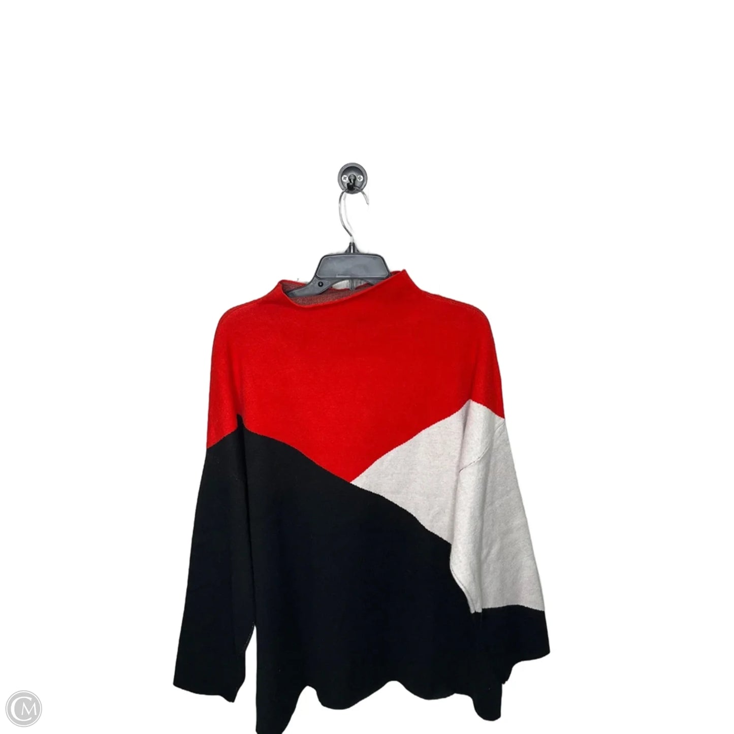 Sweater By Tahari In Black & Red, Size: 30