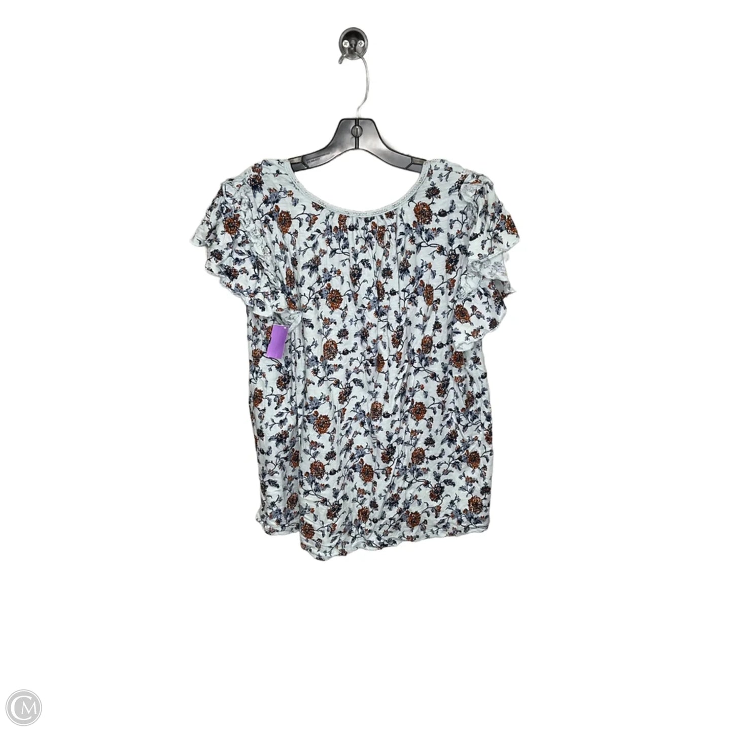 Top Short Sleeve By Wonderly In Floral Print, Size: 1x