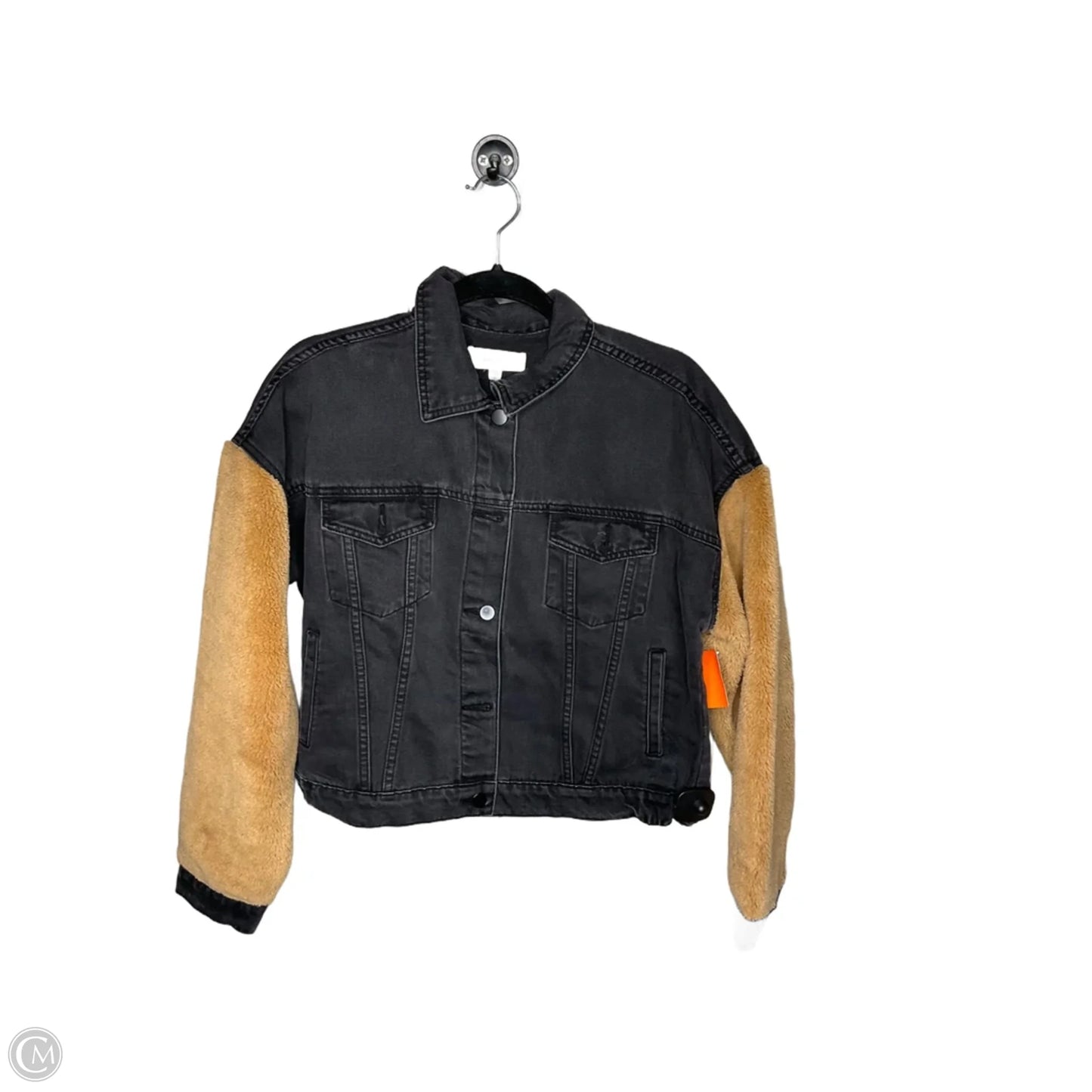 Jacket Denim By Clothes Mentor In Black & Brown, Size: M