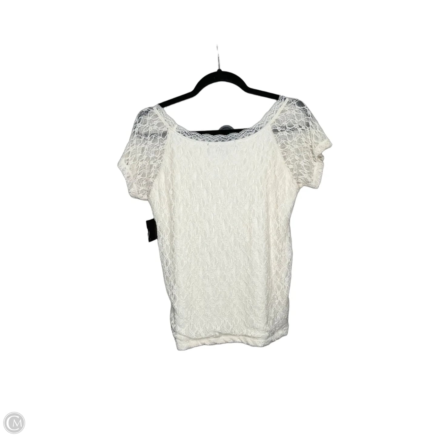 Top Short Sleeve By Willow & Root In Cream, Size: L