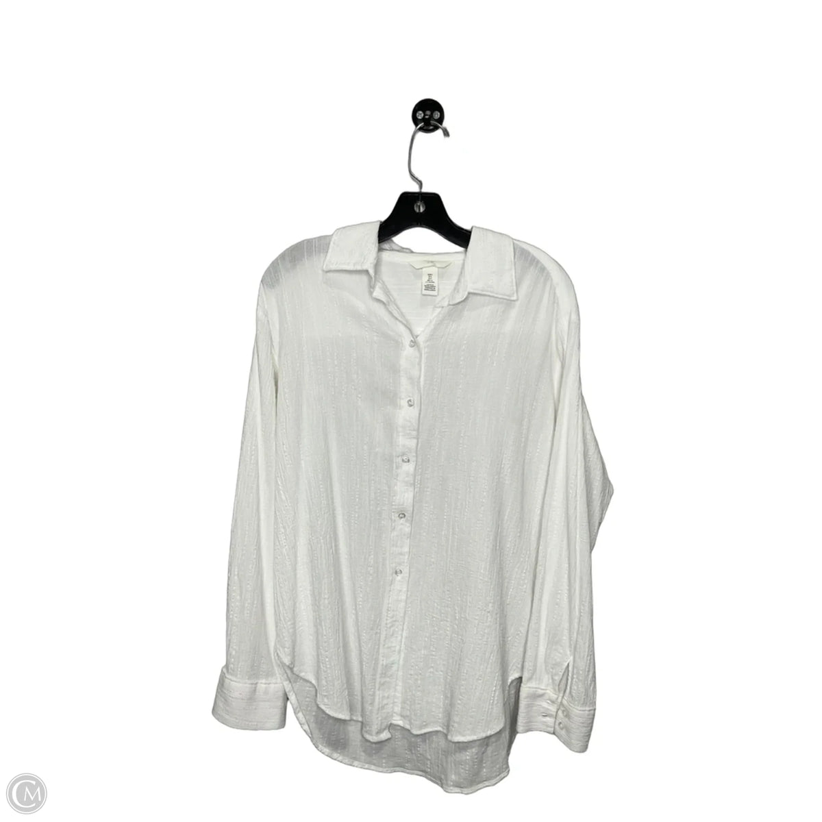 Top Long Sleeve By H&m In White, Size: S