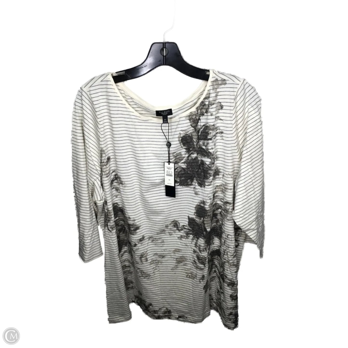 Top Long Sleeve By Talbots In Cream, Size: 3x