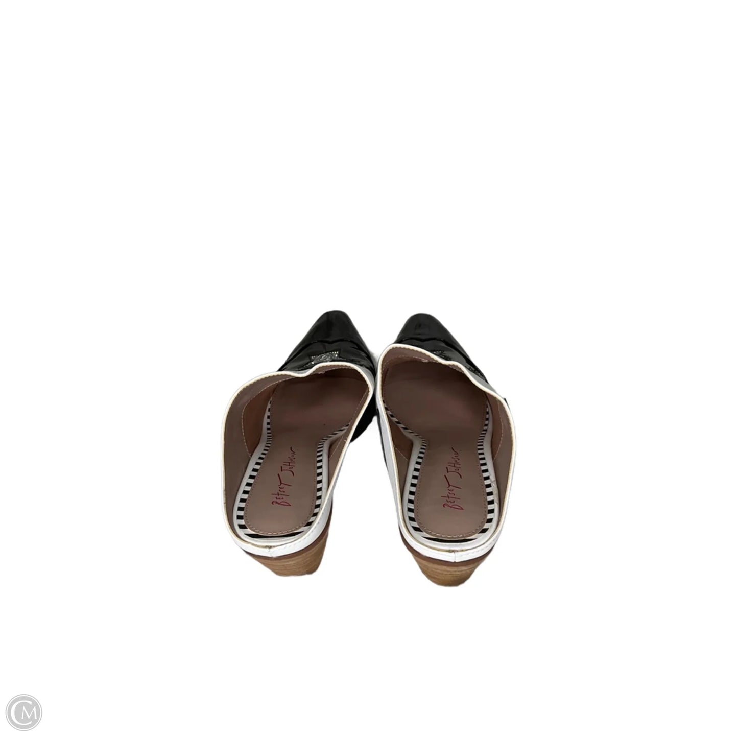 Boots Ankle Heels By Betsey Johnson In Black & White, Size: 11