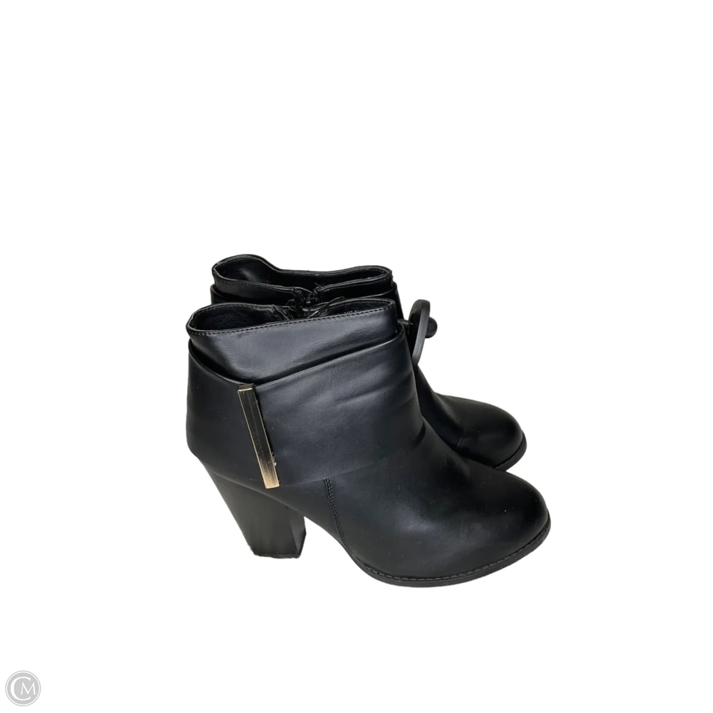 Boots Ankle Heels By Cato In Black, Size: 11
