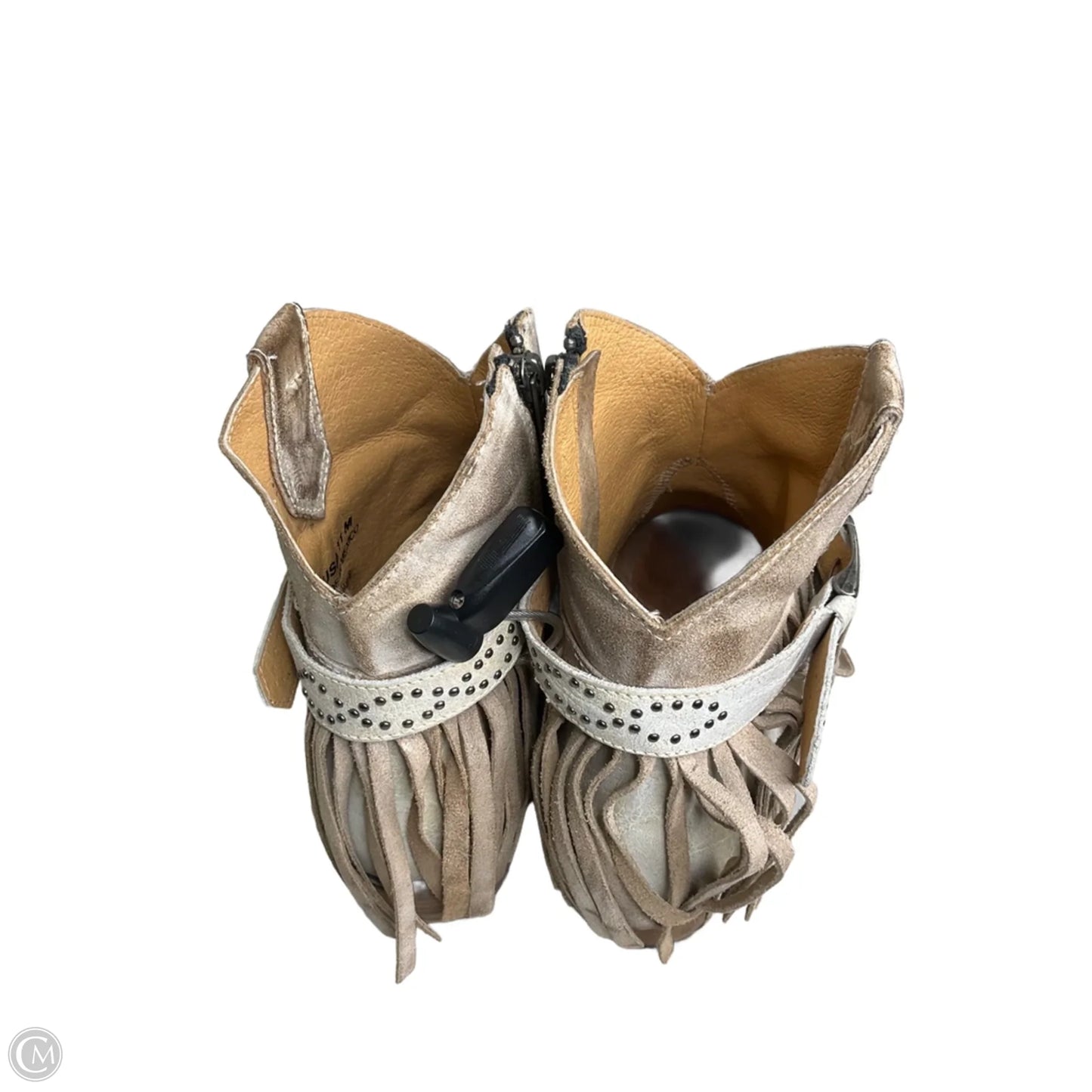 Boots Ankle Heels By Clothes Mentor In Cream, Size: 11