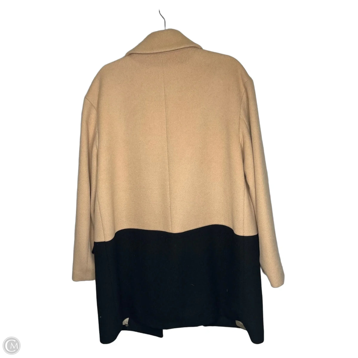 Coat Peacoat By Talbots In Black & Tan, Size: 14