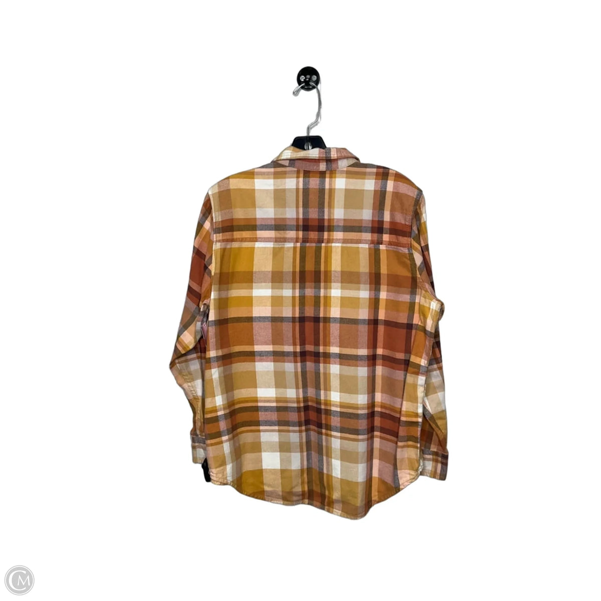 Top Long Sleeve By Universal Thread In Plaid Pattern, Size: M
