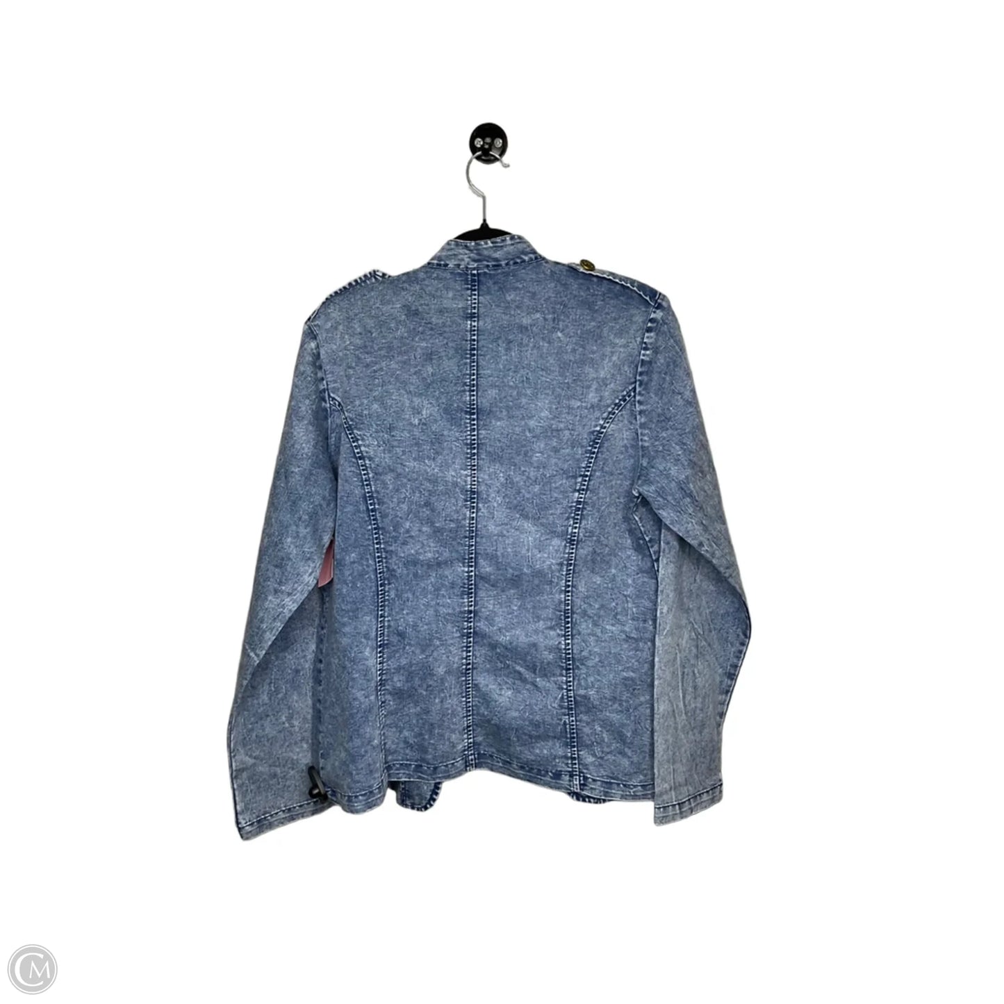 Cardigan By Clothes Mentor In Blue Denim, Size: L
