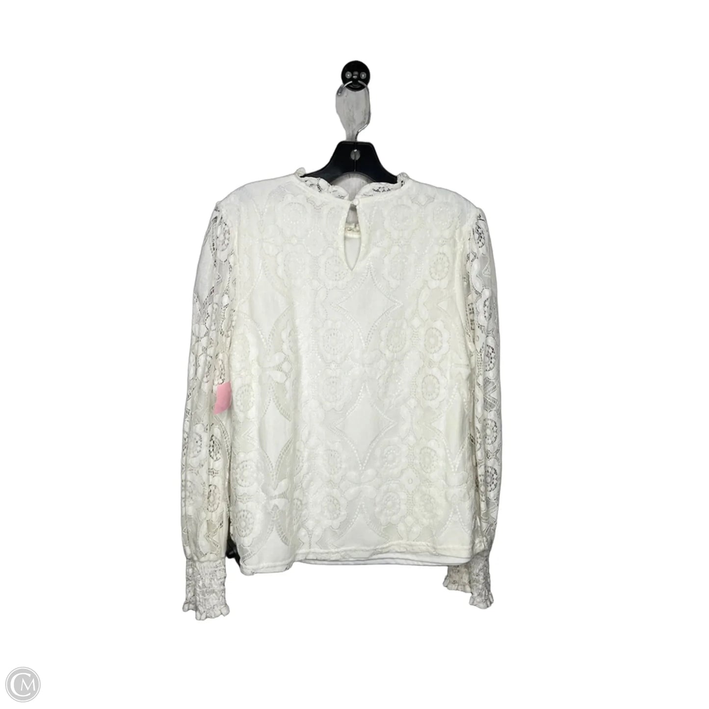 Top Long Sleeve By Ultra Pink In Cream, Size: M