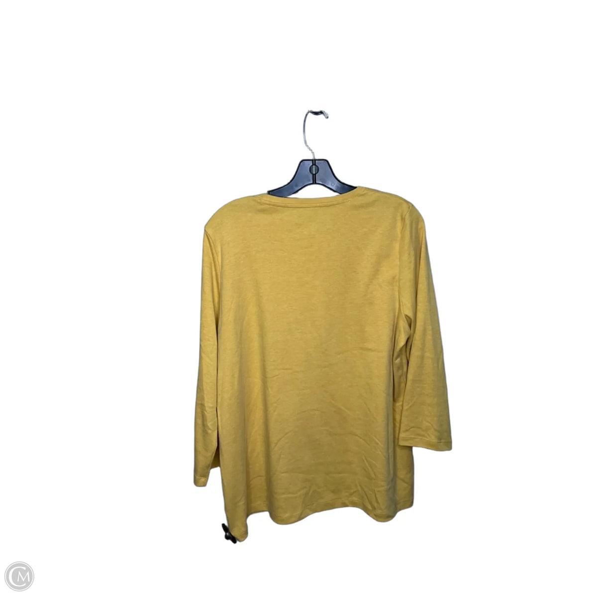 Top 3/4 Sleeve Basic By Kim Rogers In Yellow, Size: L
