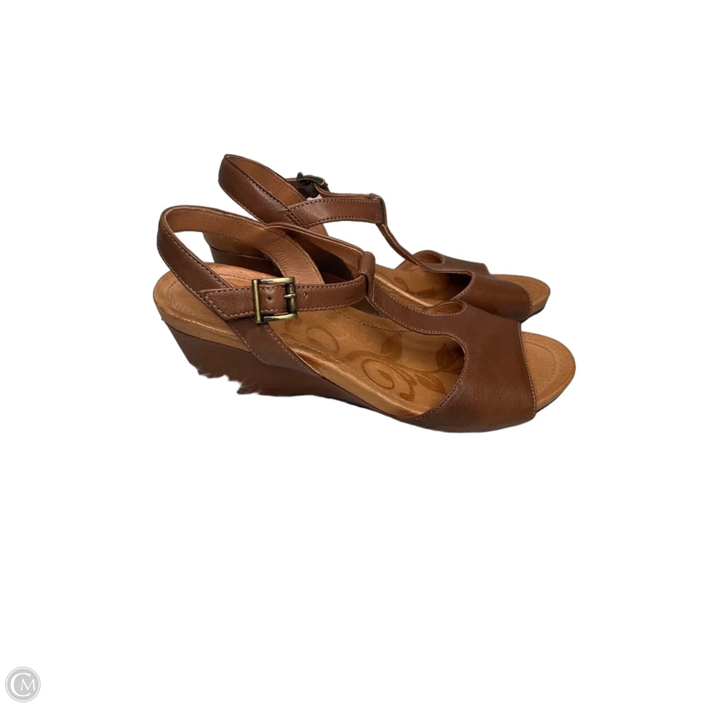 Sandals Heels Wedge By Nurture In Brown, Size: 8