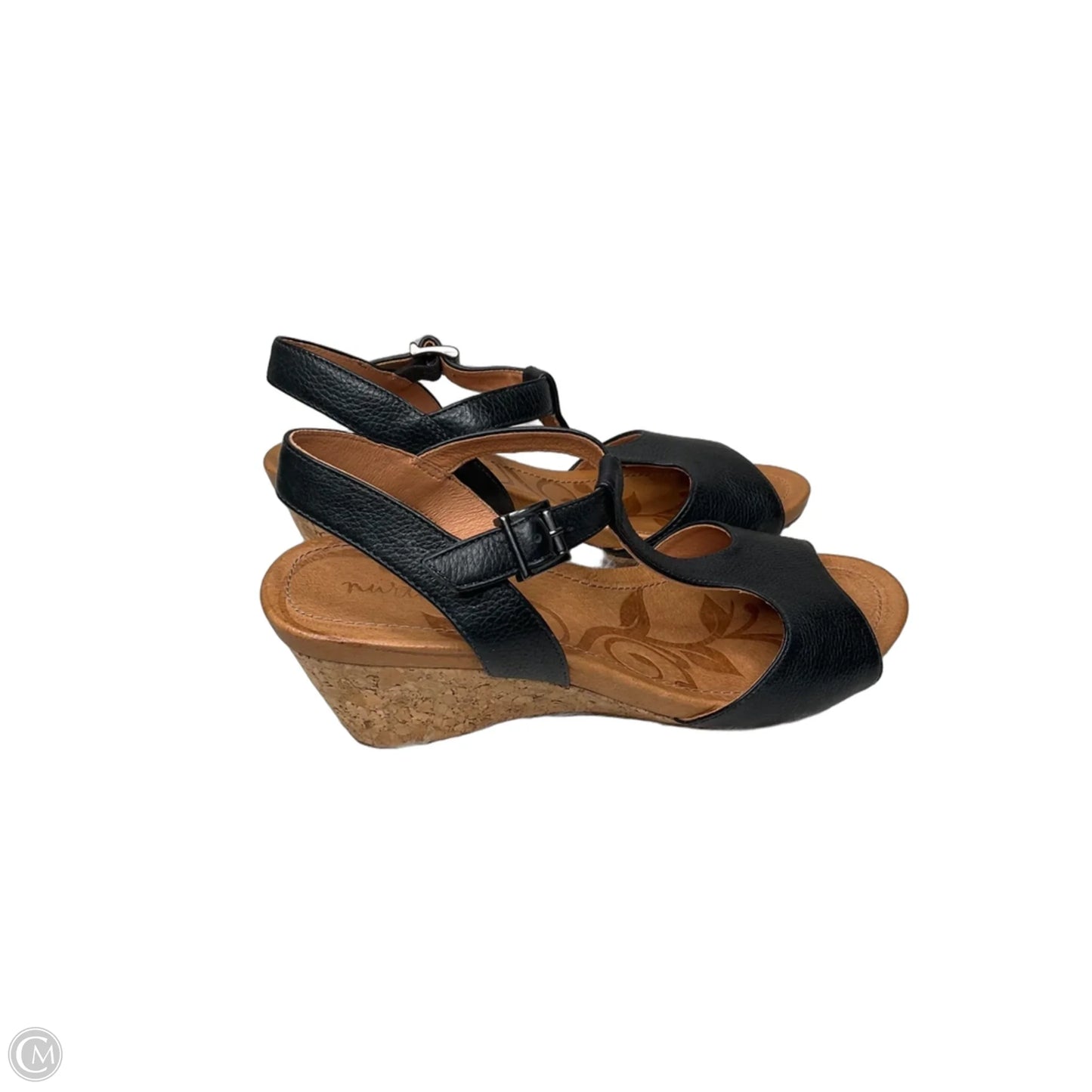 Sandals Heels Wedge By Nurture In Black, Size: 8