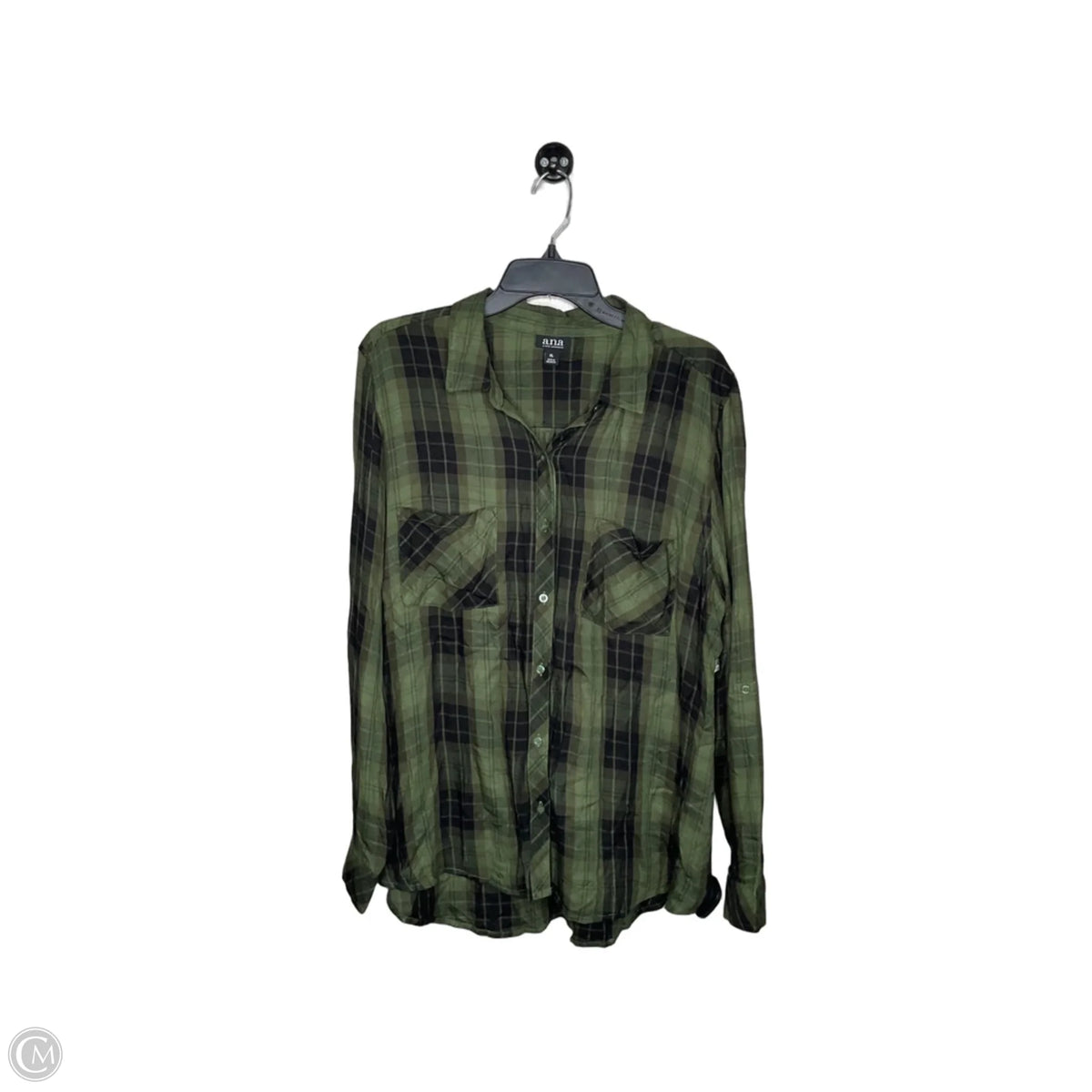 Top Long Sleeve By Ana In Green, Size: Xl
