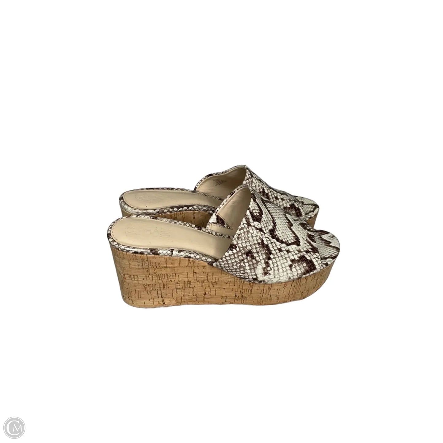 Sandals Heels Wedge By Vince Camuto In Snakeskin Print, Size: 11